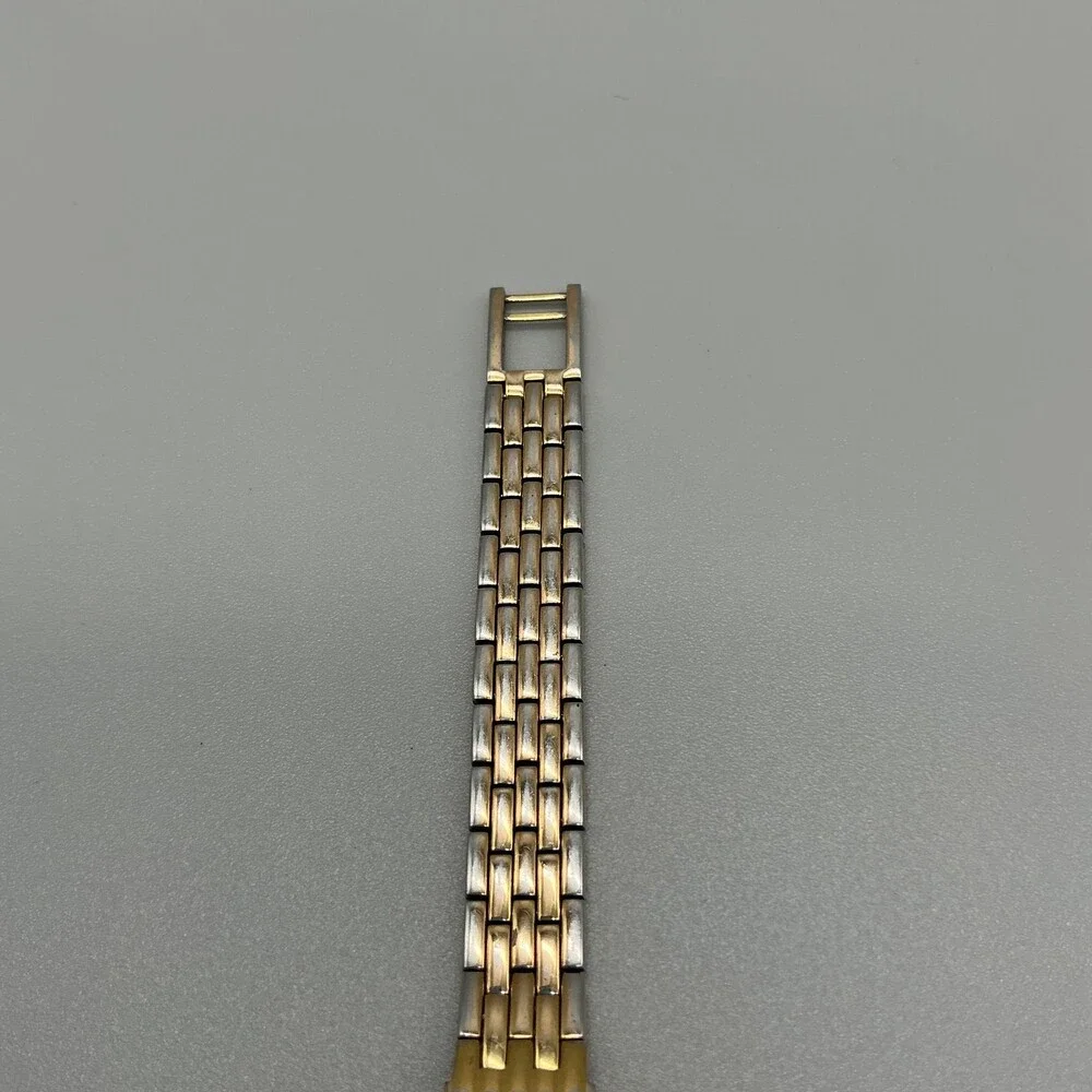Vintage Bulova Womens Watch 12mm Black Dial Gold Tone Diamond New Battery